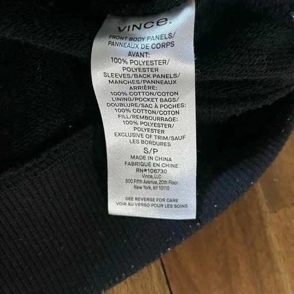 Vince quilted mixed media zip up jacket black - Picture 10 of 11